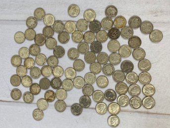 85 US Silver Roosevelt Dimes All Dated Prior To 1965
