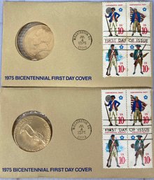 1975 Stamped Bicentennial First Day Cover Coin Dated 7-4-75 Washington D.C. Paul Revere, American Revolution