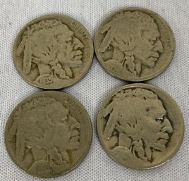 Four US Buffalo Head Silver Nickles, Dated 1929, 1935