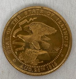 1968 Illinois Sesquicentennial 150 Years Of Progress Souvenir Medal Coin Token