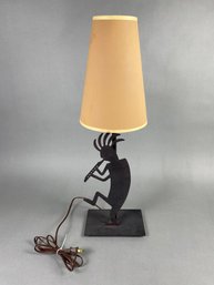 Very Cool Metal Table Lamp Featuring Kokopelli, The Fertility God