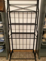 Nice Black Metal Bakers Rack With Three Shelves, Lot A