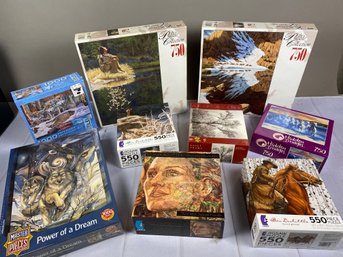 Nine Jigsaw Puzzles With A Mystical, Wildlife, Native American Theme, Bev Doolittle, Ansel Adams