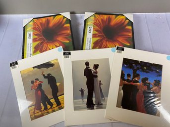 Three Matted Prints Of A Dancing Couple With Two, 2-packs Of Frames By Fundamental Framing