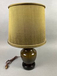 Beautiful Vintage MCM Celadon Table Lamp Made In Thailand