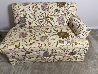 Vintage Embroidered Small Couch Or Loveseat, Part Of A Sectional Sofa, Lot 2