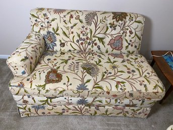 Vintage Embroidered Small Couch Or Loveseat, Part Of A Sectional Sofa, Lot 1