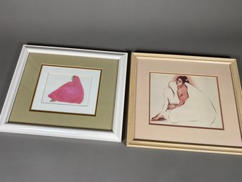 Pair Of Framed Works Of Art Of Native American Women, Signed By Artist R.C. Gorman