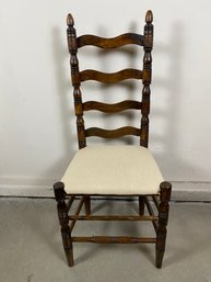 Solid Wood, Ladder Back Side Chair Or Dining Room Chair With Upholstered Seat