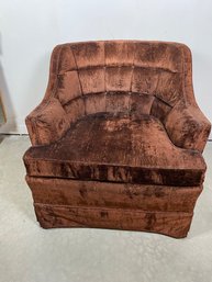 Groovy Brown Velour Armchair Midcentury Modern, By Charles Upholstering Restyling