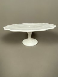 Vintage Footed Milk Glass Cake Plate