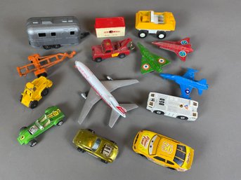 Lot Of Miscellaneous Vintage Toy Cars, Planes, Trucks, And More, Disney Pixar, TWA, Corgi Juniors