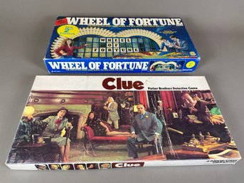 Vintage 2nd Edition Wheel Of Fortune And 1972 Clue Board Games, Original Boxes