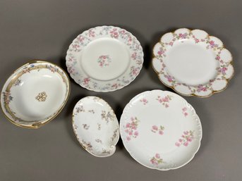 Beautiful Collection Of Haviland France China Plate And A Nippon Handled Bowl, Floral