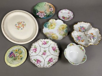 Miscellaneous Lot Of Vintage Porcelain Plates, Bowls, Divided Dishes & A Platter, Various Brands