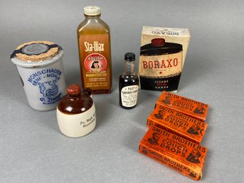 Interesting Set Of Vintage Products In Original Packaging Including Boraxo & Smith Bro Cough Drops