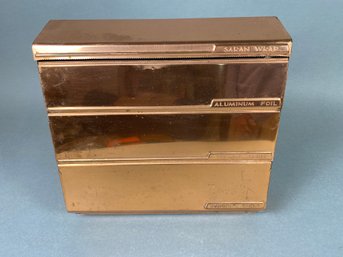 Vintage Copper MCM Lincoln Beautyware Saran Wrap, Wax Paper, Aluminum Foil, Paper Towel Dispenser