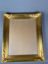 Vintage Gold Gilded Wood Frame With Distressed Accents And Glass