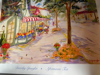 Print By Dorothy Spangler Titled 'afternoon Tea - The Tuck Box Carmel'