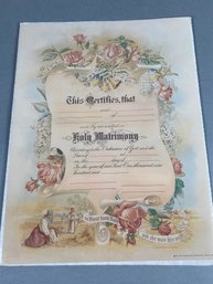 Vintage Marriage Certificate Template Replica