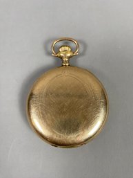 Antique Gold Filled Men's Hamilton Pocket Watch Engraved Letter F