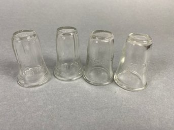 Set Of 4 Vintage Glass Baby Bottle Caps By Brockway Tuffy Kap