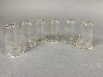 Set Of 6 Vintage Glass Baby Bottle Caps Glaso Cap