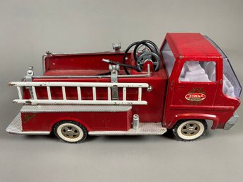 Vintage Pressed Metal Tonka Gas Turbine Fire Engine With Ladder And Hose