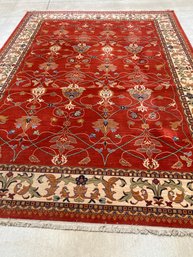 Very Large Karastan English Manor Area Rug In Vibrant Colors, New Zealand Wool Pile, Willam Morris Red