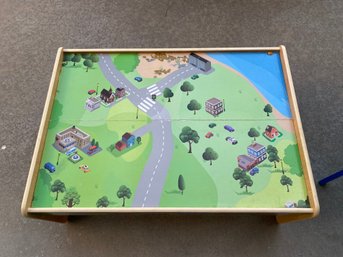 Kid's Wooden Train Track Railway Play Table