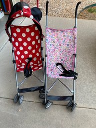 Pair Of Folding Toddler Strollers, Cosco And Disney Minnie Mouse