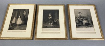 Set Of 3 Antique Prints From 1872 From The Peterson's Magazine, The Pets, Little Kittens