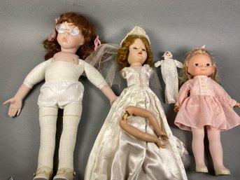 Dolls Including Fisher Price, Porcelain Hilary By Dianna Effner, Vintage Doll With Movable Eyes & Teeth