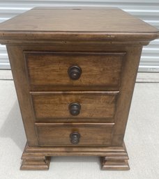 Solid Wood Kincaid Portlone Chairside Table With Power Supply And Three Soft Close Drawers