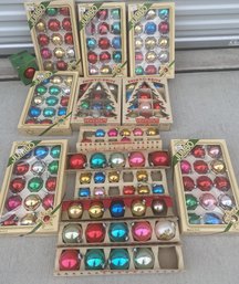 Huge Lot Of 150 Vintage Mercury Glass Christmas Ornaments, Many By Shiny Brite In Solid Colors