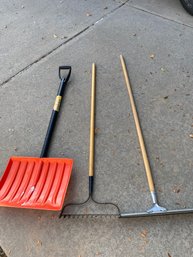 Bigfoot Snow Shovel, Garden Rake And Floor Squeegee