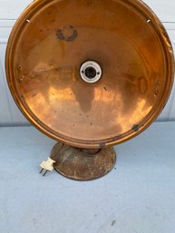 Antique Copper Radiant Space Heater Electric Industrial Table Lamp Cast Iron Base