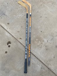 Pair Of Vintage Hockey Sticks Aluminum Easton And 6020 TPM Titan Karcor