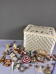 Wonderful Lot Of Miscellaneous Christmas Ornaments And A Christmas Ornament Storage Box