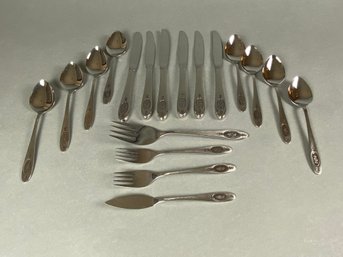 Set Of Miscellaneous Stainless Steel Flatware Silverware By Oneida In The Polonaise Pattern