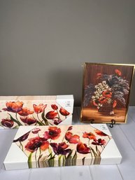 Beautiful Floral And Poppy Inspired Paintings/prints- One Is By H. Skelton