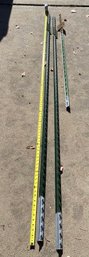 Set Of 3 Green Steel Tree Stakes Or Posts