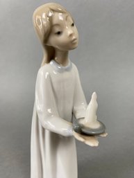 Vintage Lladro Figurine, Girl With Candle, Porcelain Figurine #4868