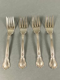 Set Of 4 Sterling Silver,  Salad Forks, Gorham Chantilly Pattern, 115 Grams