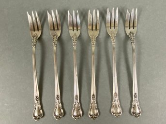 Set Of 6 Sterling Silver, Cocktail Or Seafood Forks, Gorham, Chantilly Pattern, 75 Grams, Lot 2