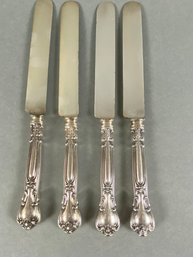 Set Of 4 Sterling Silver Dinner Knives, Gorham Chantilly Pattern, 305 Grams, Lot 2