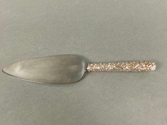 Pie Server By Steiff, Kirk & Sons In The Repousse Pattern, Sterling Silver Handle With Stainless Blade