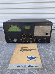 Vintage Ham S-40 Radio Receiver By The Hallicrafters Company With Instruction Manual