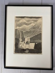 Framed And Matted Cartoon Art By Chas Addams