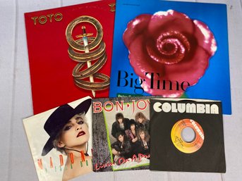 Vintage LPs & 45s, Vinyl Record Albums , Featuring Madonna, Toto, Peter Gabriel & Bon Jovi